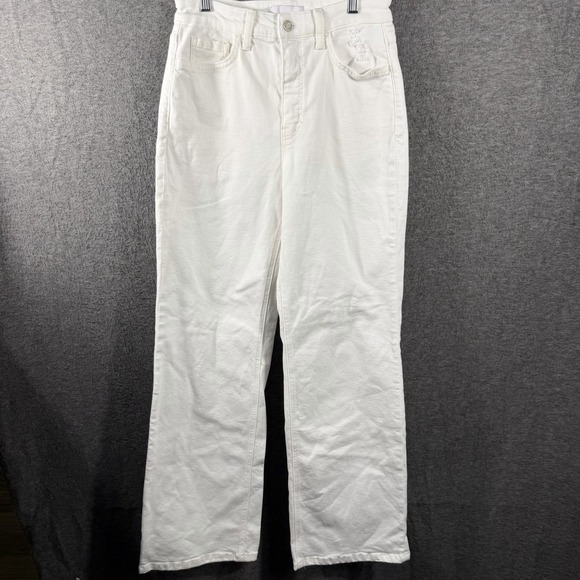 Vervet Denim - Vervet Jeans Womens 28 White Denim Cotton Stretch Wide Leg Beach Summer Highrise